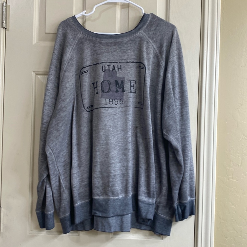 Maurice Sweatshirt, Utah, 3xl, Heather Gray, Distressed